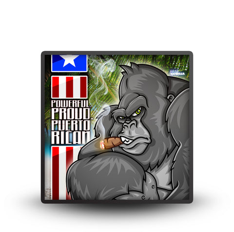 Powerful. Proud. Puerto Rican Rilla! 4 x 4 Framed Premium Print